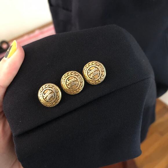 VTG JH Collectibles Wool Blazer Navy Double Breasted 12 M/L Union USA Preppy - Picture 5 of 14